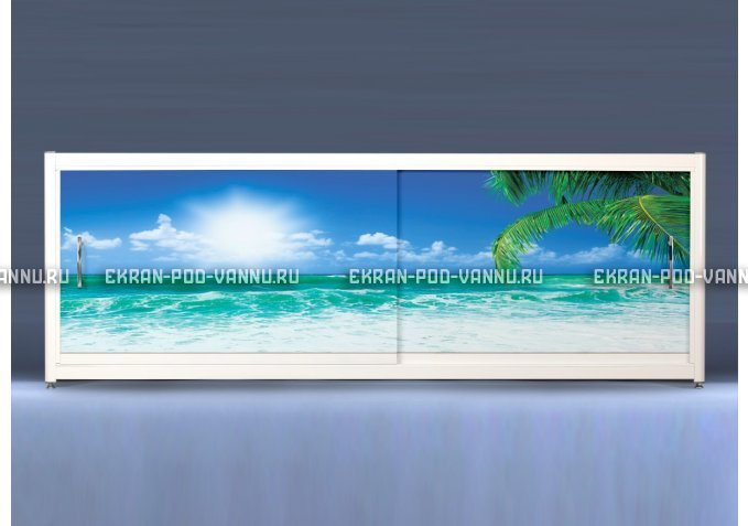 Экран на роликах EUROPLEX Пляж – купить по цене 12400 руб. в интернет-магазине в городе Пермь картинка 1