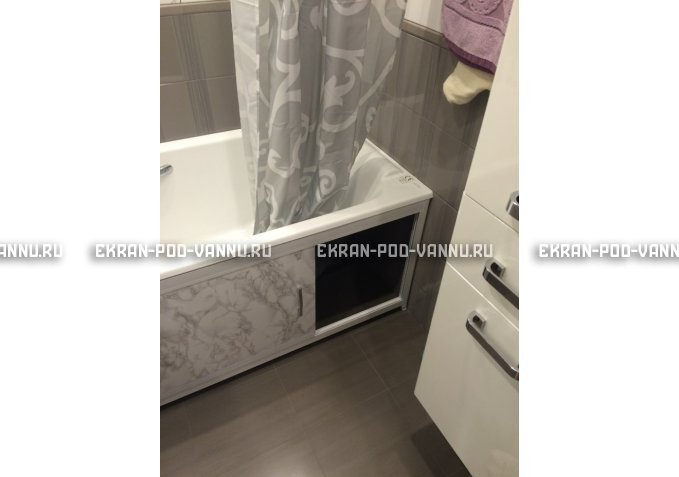 Раздвижной экран EUROPLEX Комфорт серый мрамор – купить по цене 6250 руб. в интернет-магазине в городе Пермь картинка 4