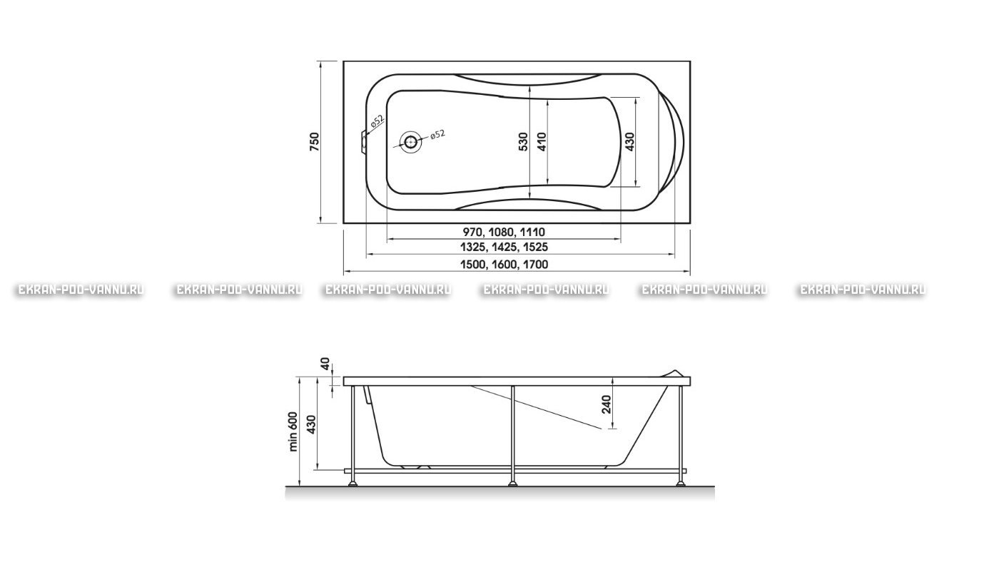 Акриловая ванна Relisan Elvira 170x75 – купить по цене 16160 руб. в интернет-магазине в городе Пермь картинка 10