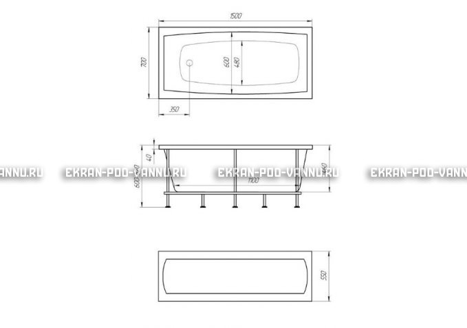 Акриловая ванна 1MarKa Melora 150x70 – купить по цене 12300 руб. в интернет-магазине в городе Пермь картинка 4