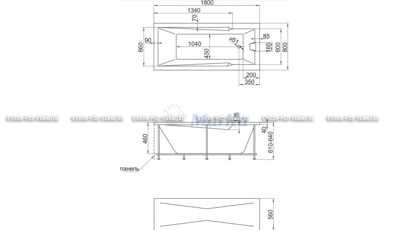 Акриловая ванна 1MarKa Raguza 180x80 – купить по цене 17854 руб. в интернет-магазине в городе Пермь картинка 13