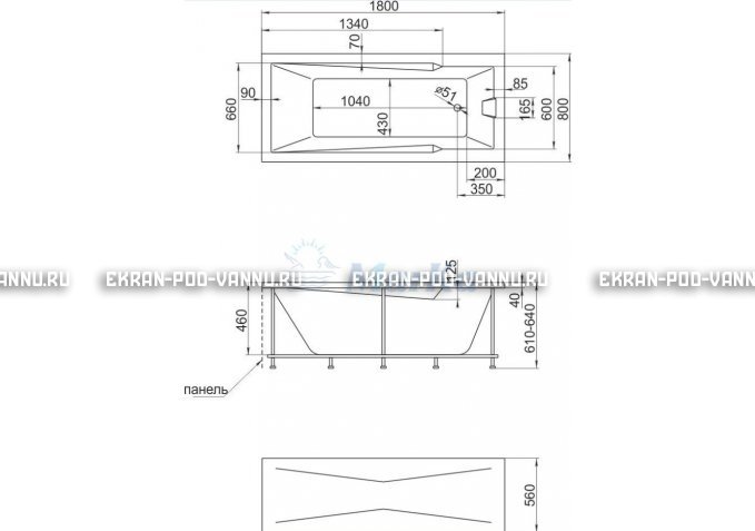 Акриловая ванна 1MarKa Raguza 180x80 – купить по цене 17854 руб. в интернет-магазине в городе Пермь картинка 4