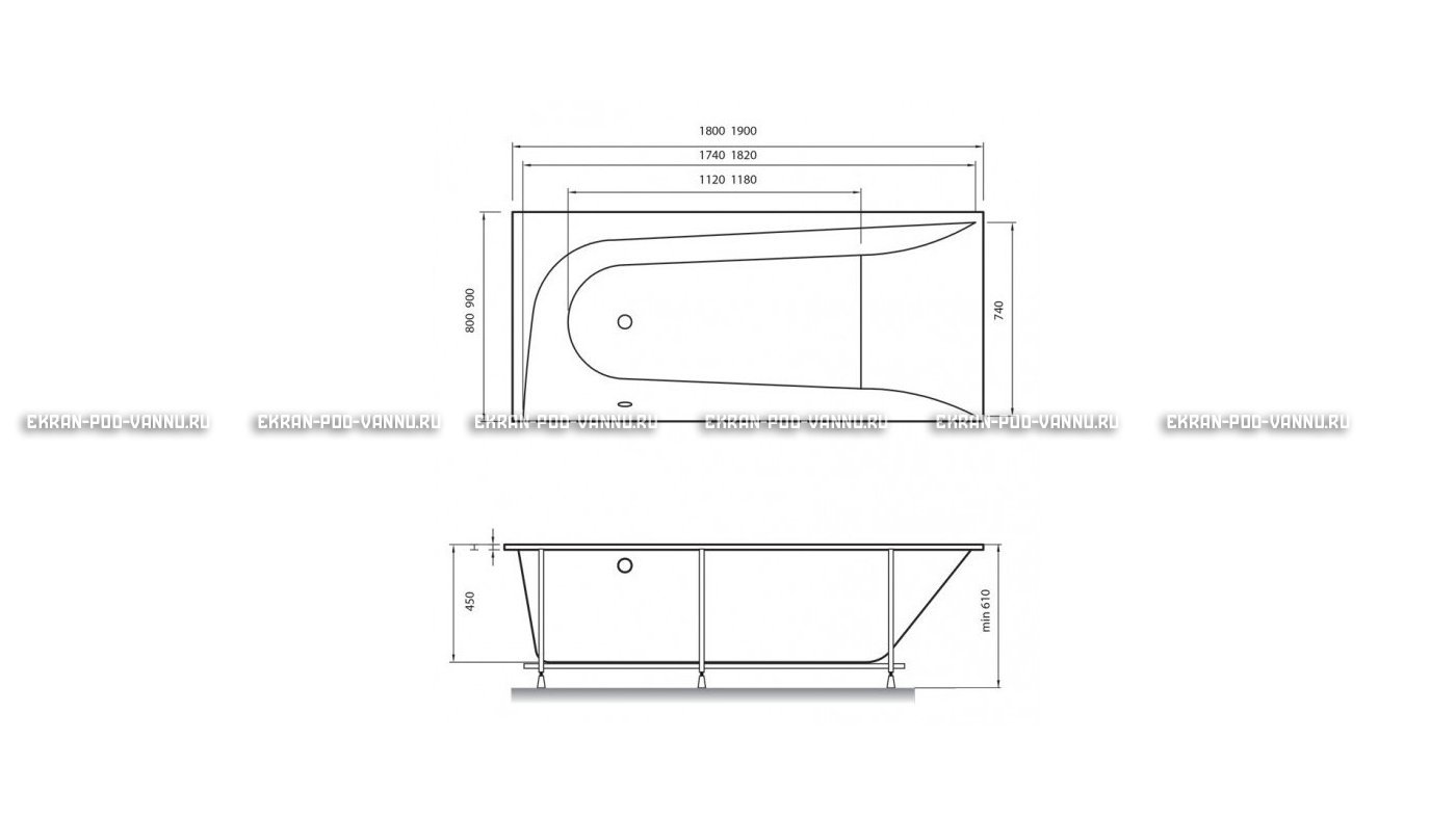 Акриловая ванна Vayer Boomerang 180x80 – купить по цене 43210 руб. в интернет-магазине в городе Пермь картинка 15