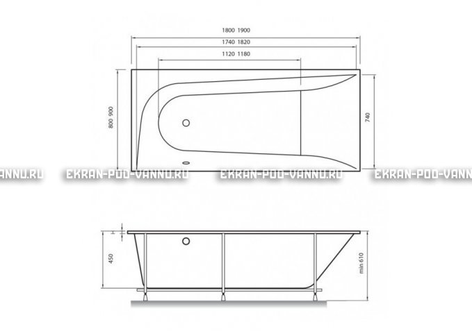 Акриловая ванна Vayer Boomerang 180x80 – купить по цене 43210 руб. в интернет-магазине в городе Пермь картинка 4