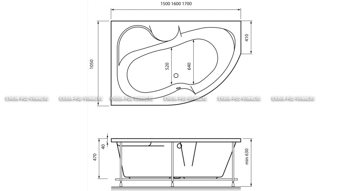 Акриловая ванна Vayer Azalia 160x105 – купить по цене 28220 руб. в интернет-магазине в городе Пермь картинка 16