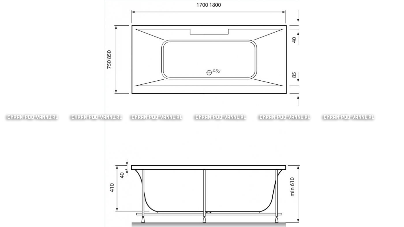 Акриловая ванна Vayer Casoli 180x80 – купить по цене 23580 руб. в интернет-магазине в городе Пермь картинка 16